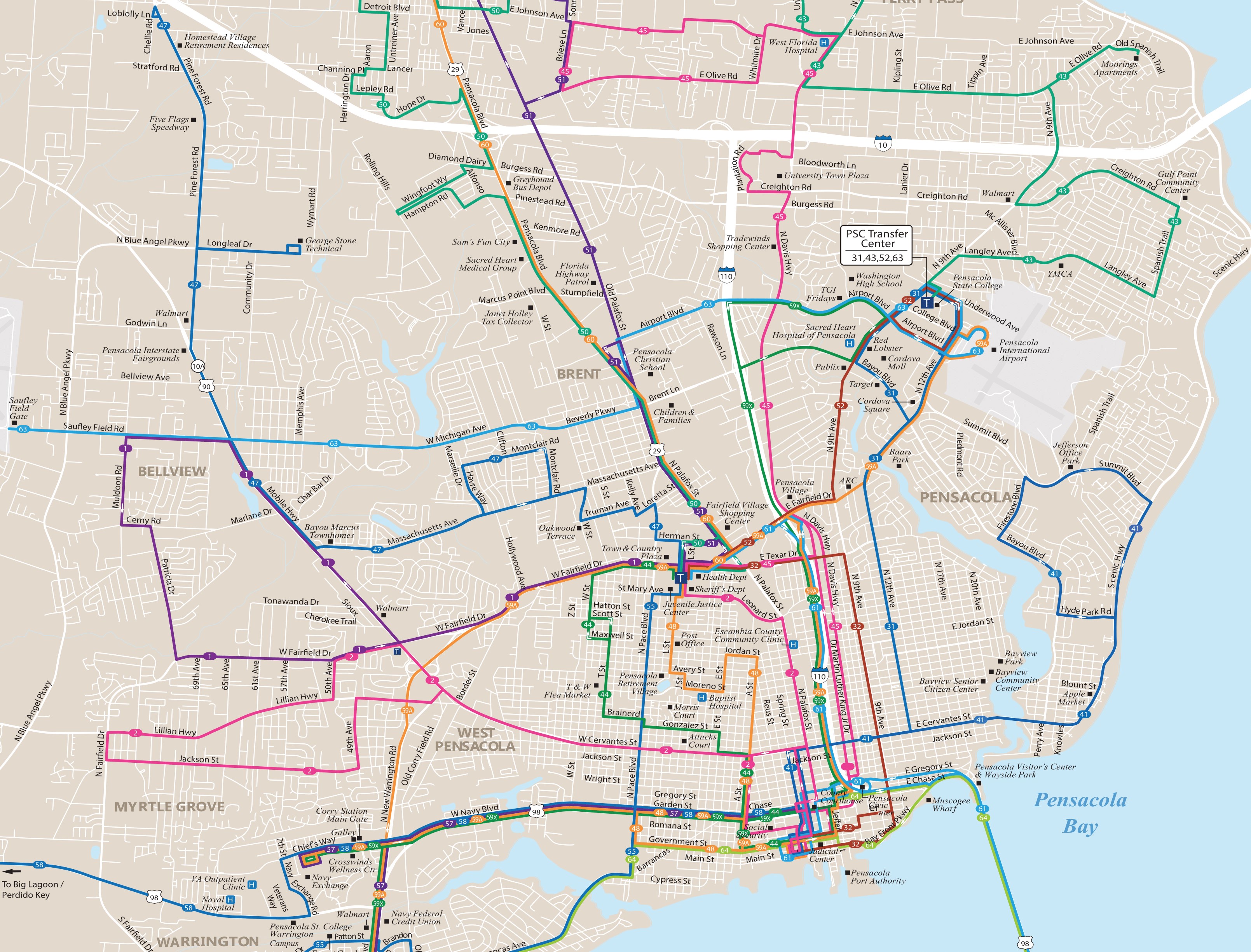 Escambia Country transit map